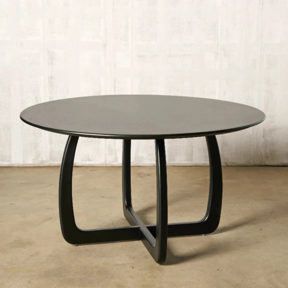 SOLARA – Classic Black & Brown Round Dining Table Set