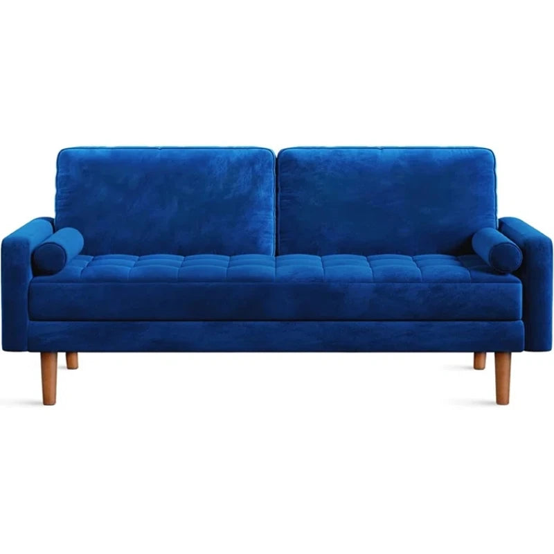 YALE – Blue Channel Tufted Two Seater Sofa