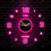 Acrylic Modern Neon Wall Clock With Neon LED Backlight